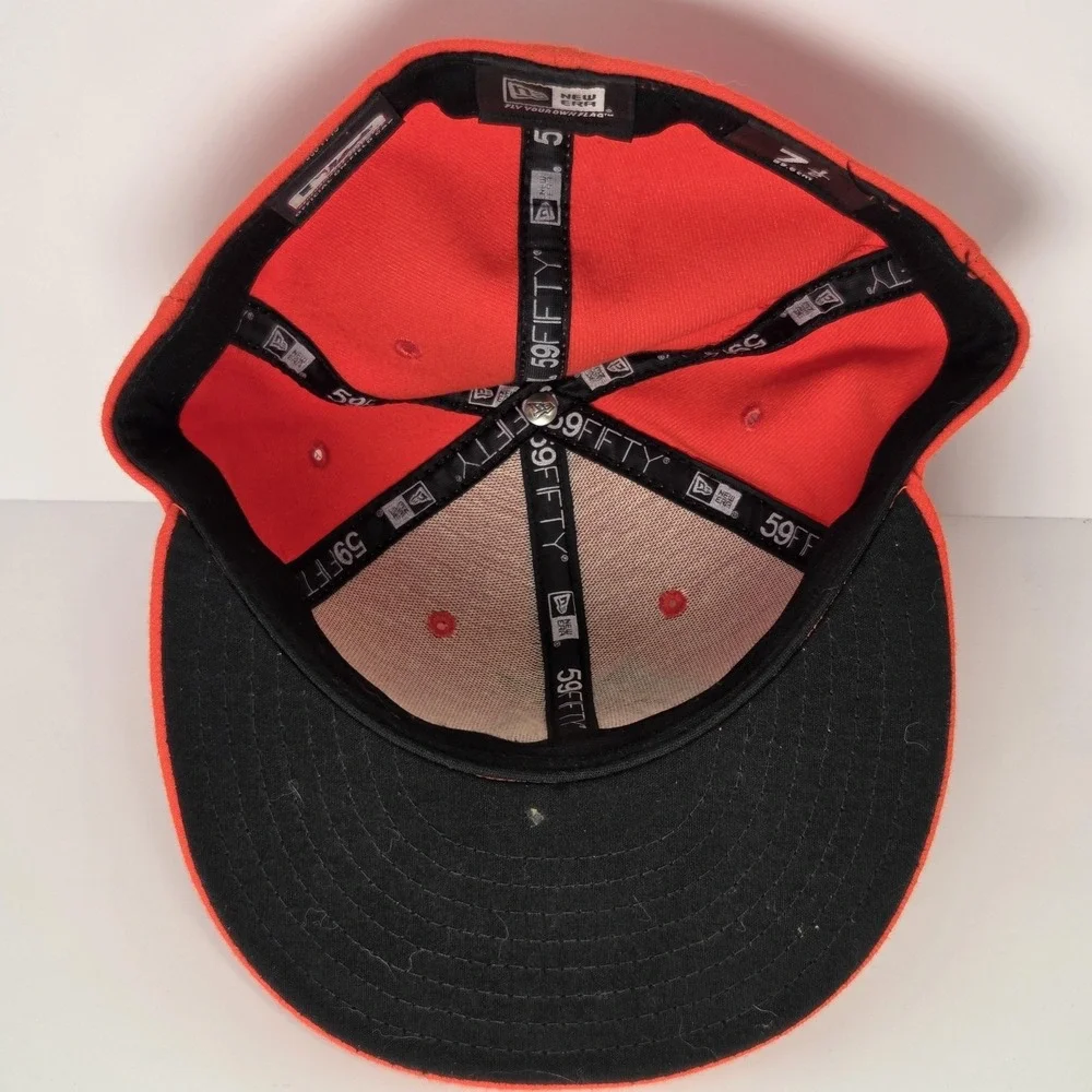 Miami Marlins Hat MLB Baseball Cap‎ Mens 7 1/2 Orange Fitted New Era 59FIFTY